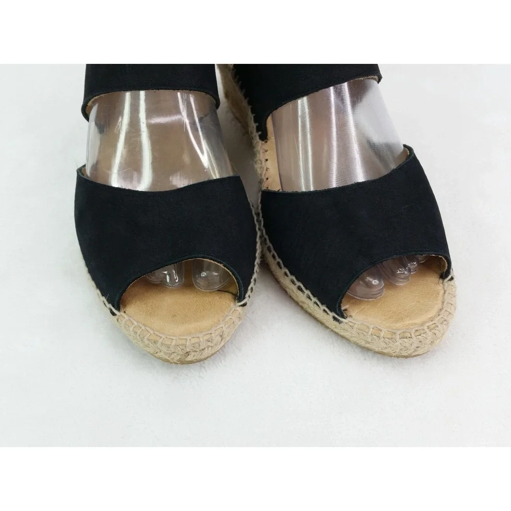 Women's Kanna Espadrilles Wedges Sandals Shoes Black Made In Spain Size 42 US 10